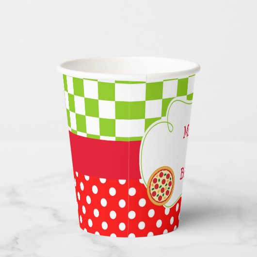 Gobelets En Papier Pizza Party Anniversaire (Droite)
