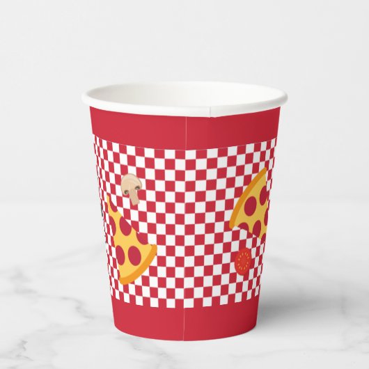 Gobelets En Papier Pizza Party personnalisé (Droite)