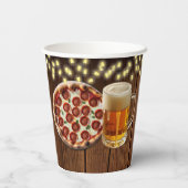 Gobelets En Papier Pizza rustique & Baby shower de bière (Verso)