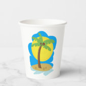 Gobelets En Papier Plage de Palm Tree (Recto)
