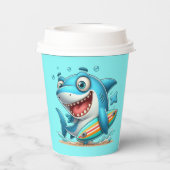 Gobelets En Papier plage de requin cool (Verso)