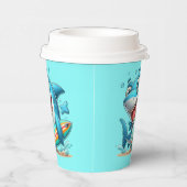 Gobelets En Papier plage de requin cool (Droite)