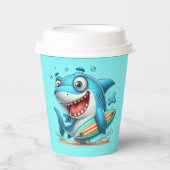 Gobelets En Papier plage de requin cool (Recto)