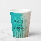 Gobelets En Papier Plage d'été côtière Destination Mariage Océan (Verso)