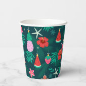 Gobelets En Papier Plage d'été Tropical Fêtes de Noël Nouvel An (Verso)