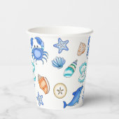 Gobelets En Papier Plage Thématique de la mer Créations (Verso)