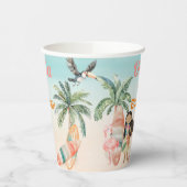 Gobelets En Papier Plage tropicale Surf d'été Mer 1er anniversaire fi (Gauche)