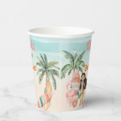 Gobelets En Papier Plage tropicale Surf d'été Mer 1er anniversaire fi (Droite)