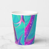 Gobelets En Papier Plage turquoise et violette de Starfish (Droite)