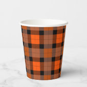 Gobelets En Papier Plaid noir orange d'Halloween (Verso)