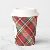 Gobelets En Papier Plaid Red Check Rustique Joyeux Noël Ferme (Gauche)