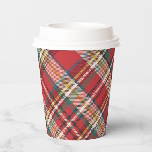 Gobelets En Papier Plaid Red Check Rustique Joyeux Noël Ferme (Verso)