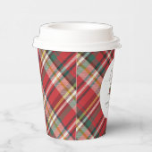 Gobelets En Papier Plaid Red Check Rustique Joyeux Noël Ferme (Droite)