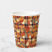 Gobelets En Papier Plaids d'automne citrouille Maple Feuille (Verso)