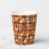 Gobelets En Papier Plaids d'automne citrouille Maple Feuille (Recto)