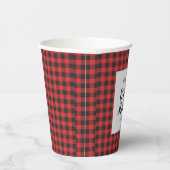 Gobelets En Papier Plaids de Fête de Fiançailles Noir Rouge Buffalo B (Droite)