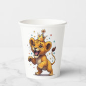 Gobelets En Papier Plaisanterie rugissante ! Bébé Lion King fête d'an (Recto)