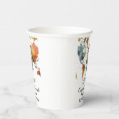 Gobelets En Papier Plan du monde ajouter votre nom texte place téléph (Droite)