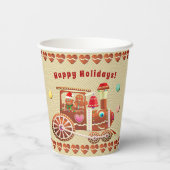 Gobelets En Papier Plan et train en pain d'épices de Noël (Verso)