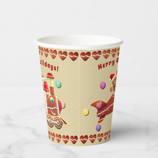 Gobelets En Papier Plan et train en pain d'épices de Noël (Droite)