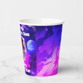 Gobelets En Papier Planètes de l'espace extérieur rose fille premier  (Gauche)