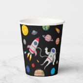 Gobelets En Papier Planètes de marche spatiale astronaute spatiale an (Verso)