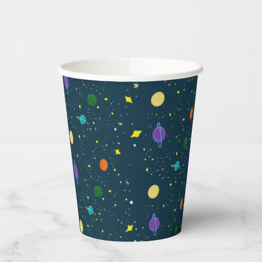 Gobelets En Papier Planètes et étoiles spatiales en Galaxie inconnue (Gauche)