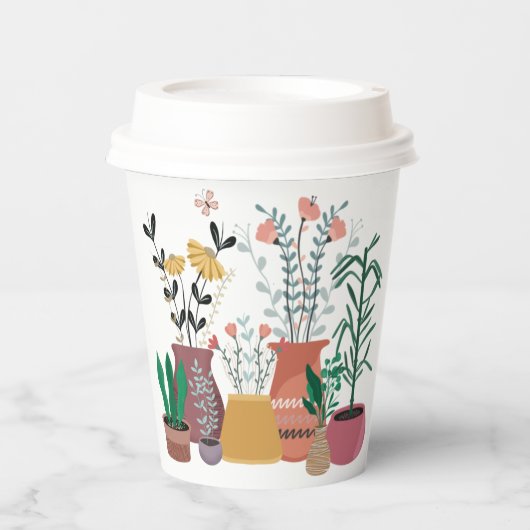 Gobelets En Papier Plante heureux (Recto)