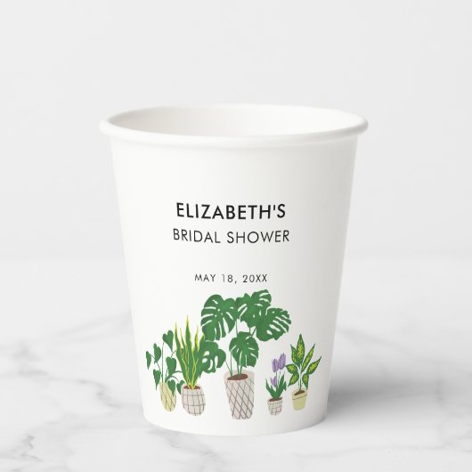 Gobelets En Papier Plantes en pot Mariage douche verdure sur mesure (Recto)