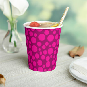 Gobelets En Papier Plaque de papier pois rose