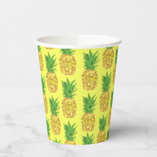 Gobelets En Papier Plaque en papier jaune ananas (Gauche)
