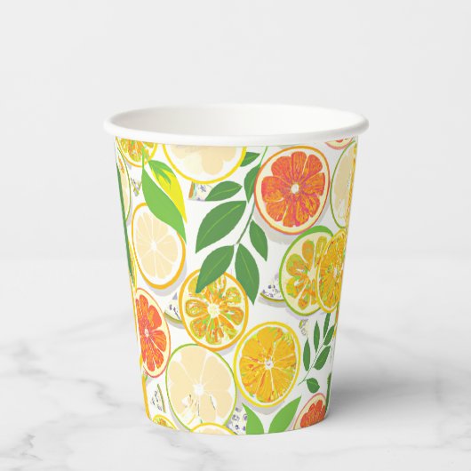 Gobelets En Papier Plaque papier - Boho Citrus Slices (Verso)