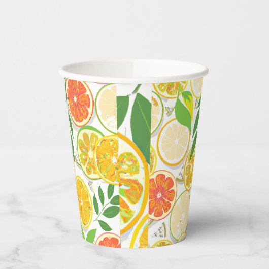 Gobelets En Papier Plaque papier - Boho Citrus Slices (Gauche)