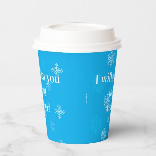 Gobelets En Papier Plastic cup with a snow pattern (Gauche)