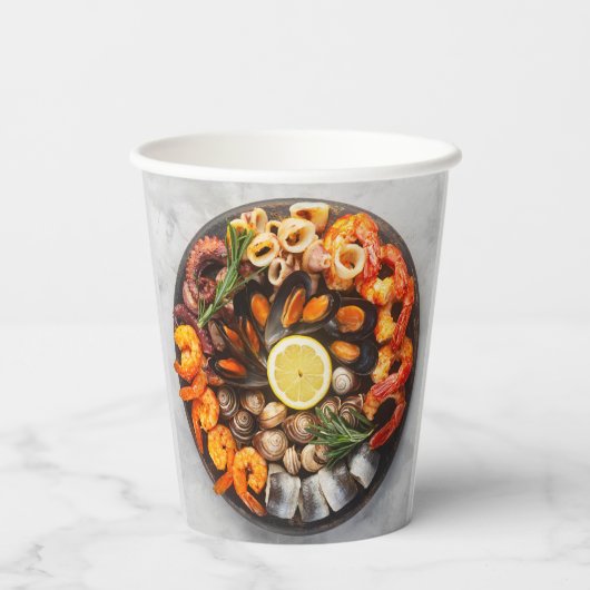 Gobelets En Papier Plateau de fruits de mer (Verso)