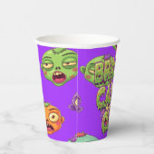 Gobelets En Papier Playful Monsters Zombies For Halloween (Droite)