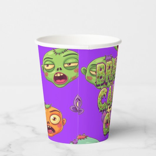 Gobelets En Papier Playful Monsters Zombies For Halloween (Droite)
