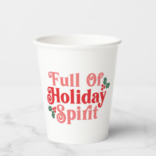 Gobelets En Papier Plein d'esprit de vacances - Typographie festive