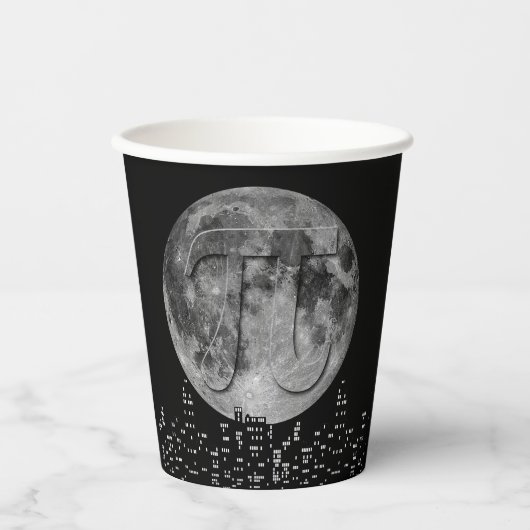 Gobelets En Papier Pleine lune Pi Dans Le Ciel (Recto)