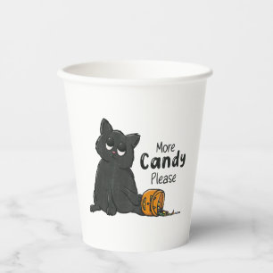 Gobelets En Papier Plus de bonbons s'il vous plaît Halloween Chat Noi