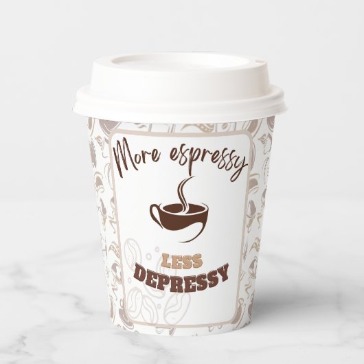 Gobelets En Papier Plus d'expressivité moins de dépression | motif de (Recto)