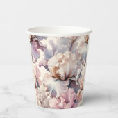 Gobelets En Papier Plutôt Chic Élégant Moderne Floral Rose Mauve (Verso)