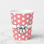 Gobelets En Papier Poche blanc rose rétro Pointe blanc Bow Personnali (Verso)