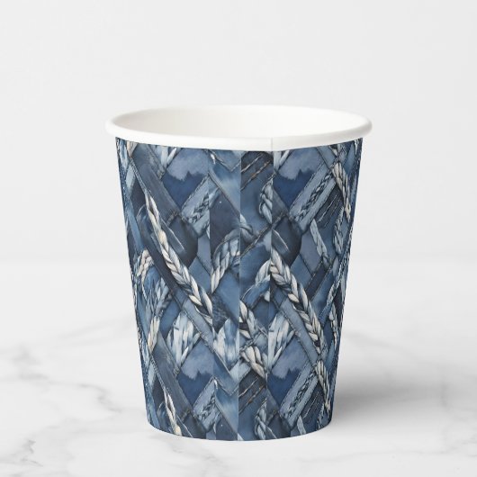 Gobelets En Papier Poche Et Tresses En Denim Distressé Sombre (Droite)