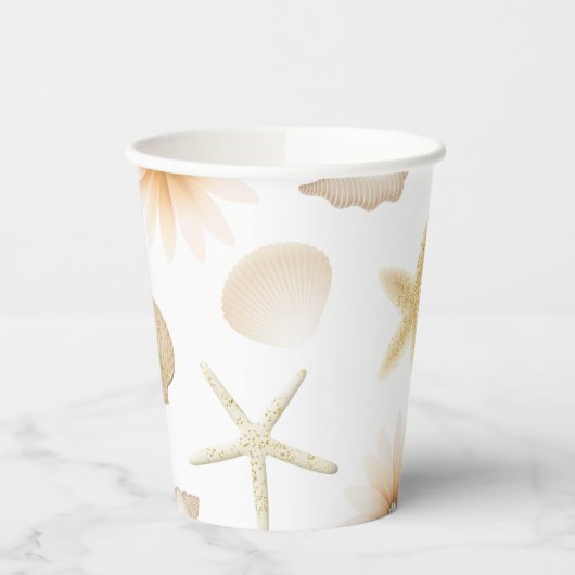 Gobelets En Papier Poche Plage Coquillages & Fleurs Été Papier Chic (Gauche)