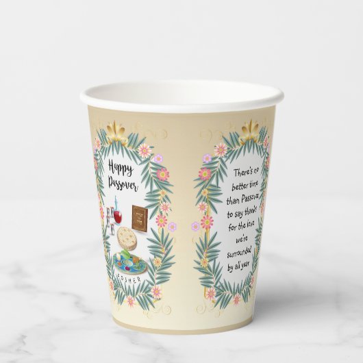 Gobelets En Papier Poesach Seder Kosher six différents aliments de la (Verso)