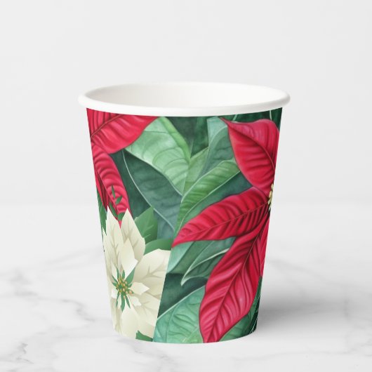 Gobelets En Papier Poinsettia (Recto)