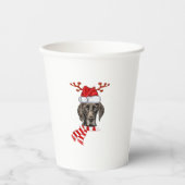 Gobelets En Papier Pointeur allemand Antlers Chien Père Noël Chris (Recto)