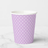 Gobelets En Papier Pointillés Classiques Blanc - Lilas Doux (Gauche)