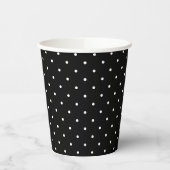 Gobelets En Papier Points blancs minuscules sur le noir (Gauche)